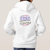 Schattigee Nurse Hero Soft Pinks op witte typograf Hoodie (Achterkant)