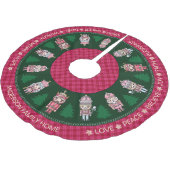 Schattigee Nutcrakers Roze & Groene Tartan Kerst Kerstboom Rok (Gekanteld)