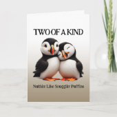 Schattigee Nuthin' Like Snugglin' Puffins Bedankkaart (Voorkant)