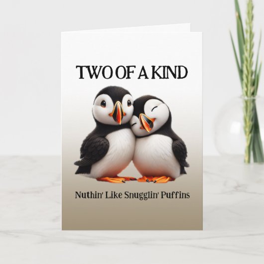 Schattigee Nuthin' Like Snugglin' Puffins Bedankkaart (Voorkant)