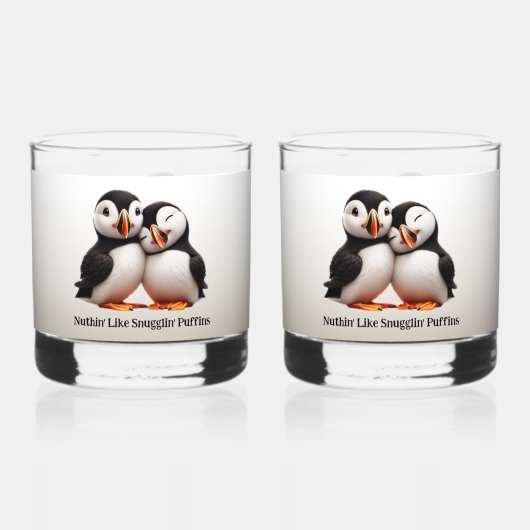 Schattigee Nuthin' Like Snugglin' Puffins Whisky Glas (Voorkant)