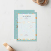 Schattigee NYC Pattern Turquoise Green Gepersonali Notitiekaartje (Voorkant / Achterkant in situ)