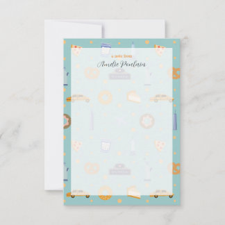 Schattigee NYC Pattern Turquoise Green Gepersonali Notitiekaartje