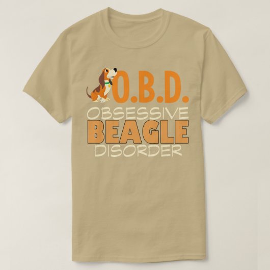 Schattigee obsessieve-beagle-aandoening t-shirt (Design voorkant)