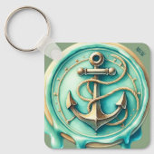 Schattigee oceaan anker gepersonaliseerd sleutelhanger (Voorkant)