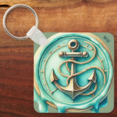 Schattigee oceaan anker gepersonaliseerd sleutelhanger (Voorkant)