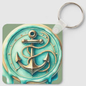 Schattigee oceaan anker gepersonaliseerd sleutelhanger (Achterkant)