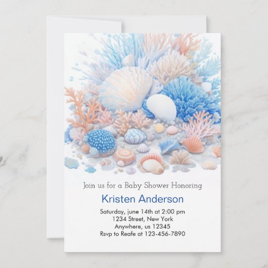 Schattigee Oceaan Blissful Seashell Boho Boy Baby  Kaart (Voorkant)