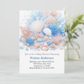 Schattigee Oceaan Blissful Seashell Boho Boy Baby  Kaart (Staand voorkant)