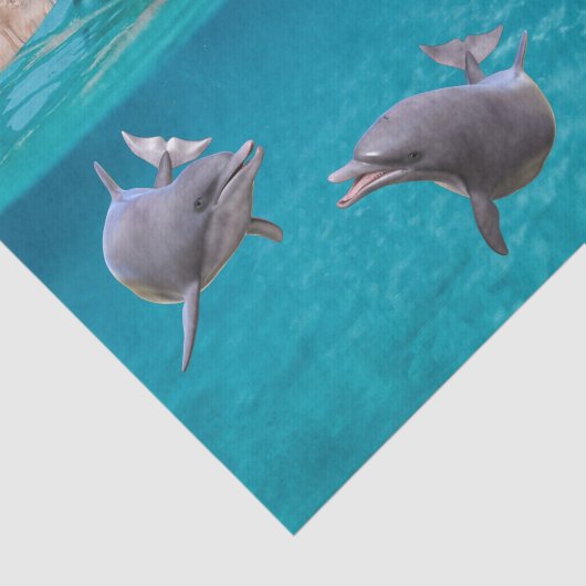 Schattigee Oceaan Dolfijn Lover Sealife Ocean Tissuepapier (Detail)