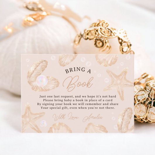 Schattigee oceaan kleine parel baby shower brengen informatiekaartje