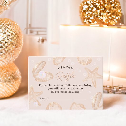 Schattigee oceaan kleine parel baby shower luier l informatiekaartje