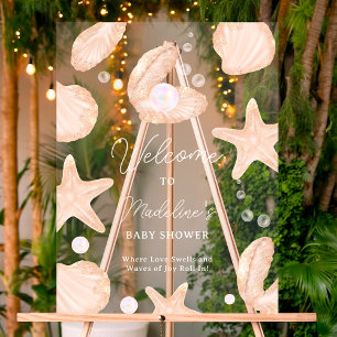 Schattigee oceaan kleine parel baby shower welkom acryl bord