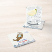 Schattigee Oceaan Otter Scallops Verjaardagsfeest Kartonnen Onderzetters (Insitu)