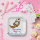 Schattigee Oceaan Otter Scallops Verjaardagsfeest Papieren Bordje (Feest)