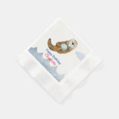 Schattigee Oceaan Otter Scallops Verjaardagsfeest Servet (Hoek)