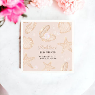 Schattigee oceaan strand kleine parel baby shower servet