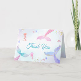 Schattigee Oceaan Zomer Zeemeermin Tail Baby showe Bedankkaart