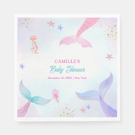 Schattigee Oceaan Zomer Zeemeermin Tail Baby showe Servet