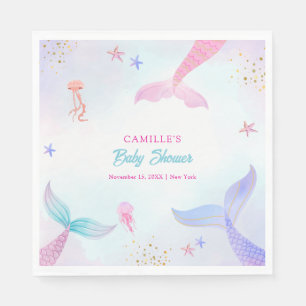Schattigee Oceaan Zomer Zeemeermin Tail Baby showe Servet