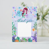 Schattigee oceaandieren zeemeermin thema dank u bedankkaart (Staand voorkant)