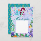 Schattigee oceaandieren zeemeermin thema dank u bedankkaart (Voorkant / Achterkant)