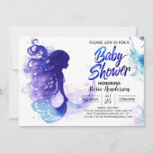 Schattigee Ocean Adventures: Zeemeermin Baby showe Kaart (Voorkant)