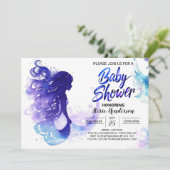 Schattigee Ocean Adventures: Zeemeermin Baby showe Kaart (Staand voorkant)