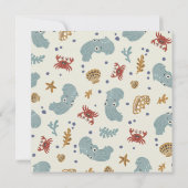 Schattigee Ocean Animals Baby / Peuter Custom Birt Kaart (Achterkant)