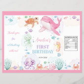 Schattigee Ocean Animals Verjaardag Chip Bag Wrapp Flyer (Voorkant)