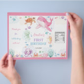 Schattigee Ocean Animals Verjaardag Chip Bag Wrapp Flyer (Hand)