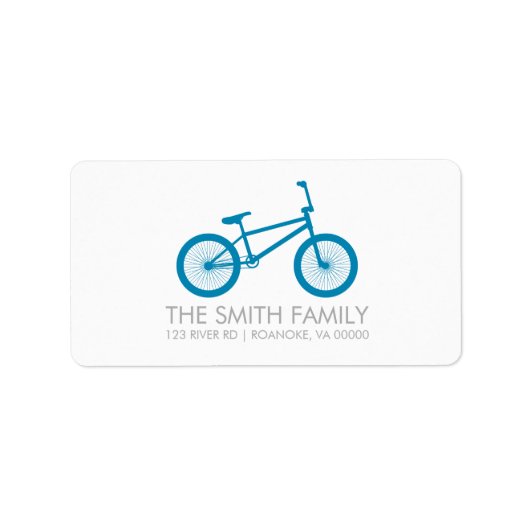 Schattigee Ocean Blue Bicycle Etiket (Voorkant)