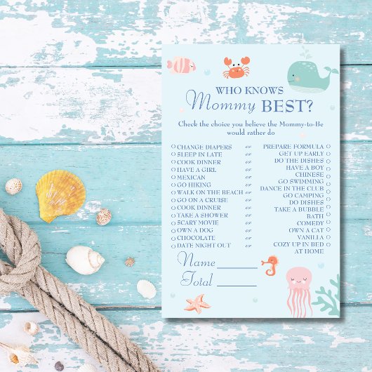Schattigee Ocean Pastel Wie kent mama beste spel Flyer