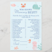 Schattigee Ocean Pastel Wie kent mama beste spel Flyer (Voorkant)