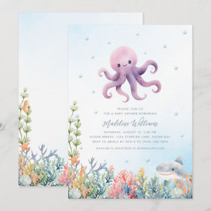 Schattigee octopus Baby shower Kaart