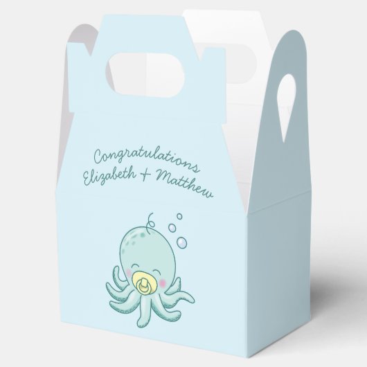 Schattigee Octopus Baby shower Kawaii Bedankdoosjes (Geopend)