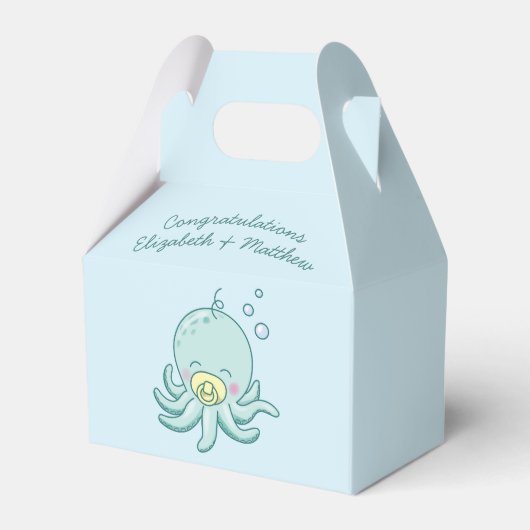 Schattigee Octopus Baby shower Kawaii Bedankdoosjes (Voorkant Zijde)