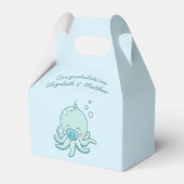 Schattigee Octopus Baby shower Kawaii Blue Boy Bedankdoosjes (Achterkant)