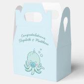 Schattigee Octopus Baby shower Kawaii Blue Boy Bedankdoosjes (Geopend)