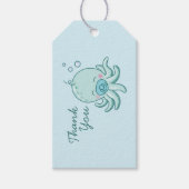 Schattigee Octopus Baby shower Kawaii Blue Boy Cadeaulabel (Voorkant)