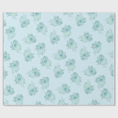 Schattigee Octopus Baby shower Kawaii Blue Boy Cadeaupapier (Vlak)