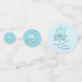 Schattigee Octopus Baby shower Kawaii Blue Boy Confetti (Voorkanten)
