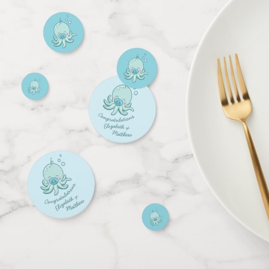 Schattigee Octopus Baby shower Kawaii Blue Boy Confetti (Groep)