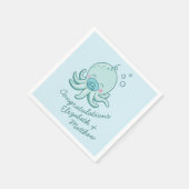 Schattigee Octopus Baby shower Kawaii Blue Boy Servet (Hoek)