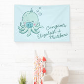 Schattigee Octopus Baby shower Kawaii Blue Boy Spandoek (Insitu)
