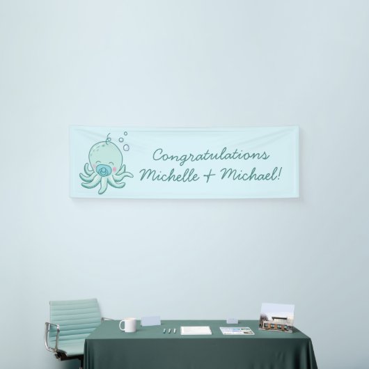 Schattigee Octopus Baby shower Kawaii Blue Boy Spandoek (Beurs)