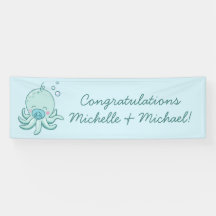 Schattigee Octopus Baby shower Kawaii Blue Boy