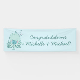 Schattigee Octopus Baby shower Kawaii Blue Boy Spandoek