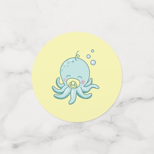 Schattigee Octopus Baby shower Kawaii Confetti (Kleine voorkant)