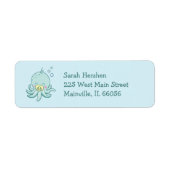 Schattigee Octopus Baby shower Kawaii Etiket (Voorkant)
